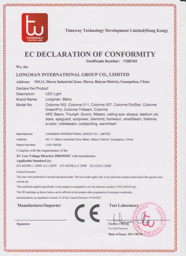 EC declaration of conformity 1108102