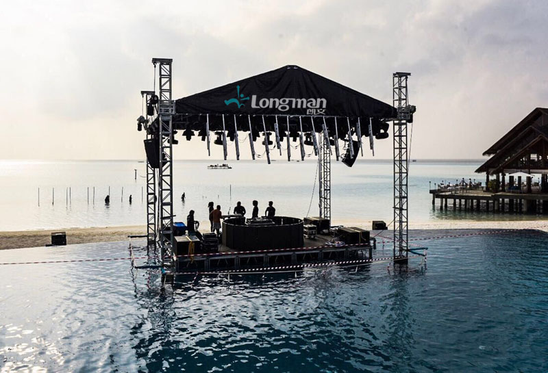 铝合金舞台桁架用于马尔代夫游泳池项目