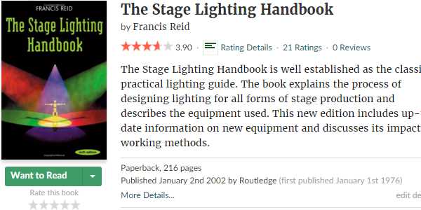 The Stage Lighting Handbook book cover picture captured from goodreads
