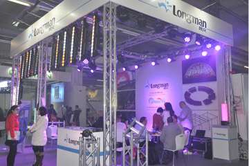 longman at Frankfurt exhibition:etc source 4 fresnel, stage lighting bar, blinder lights, par lighting, moving head spot, wall washing