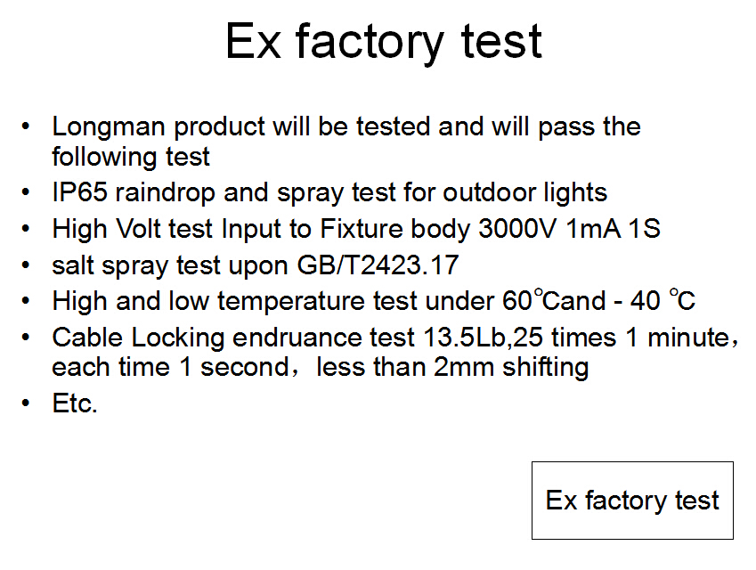 factory test for led stage lights