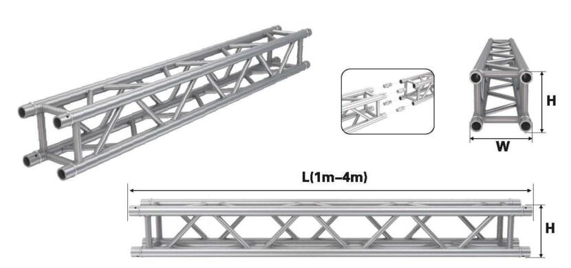 3m length 300 aluminum spigot type square stage lighting truss