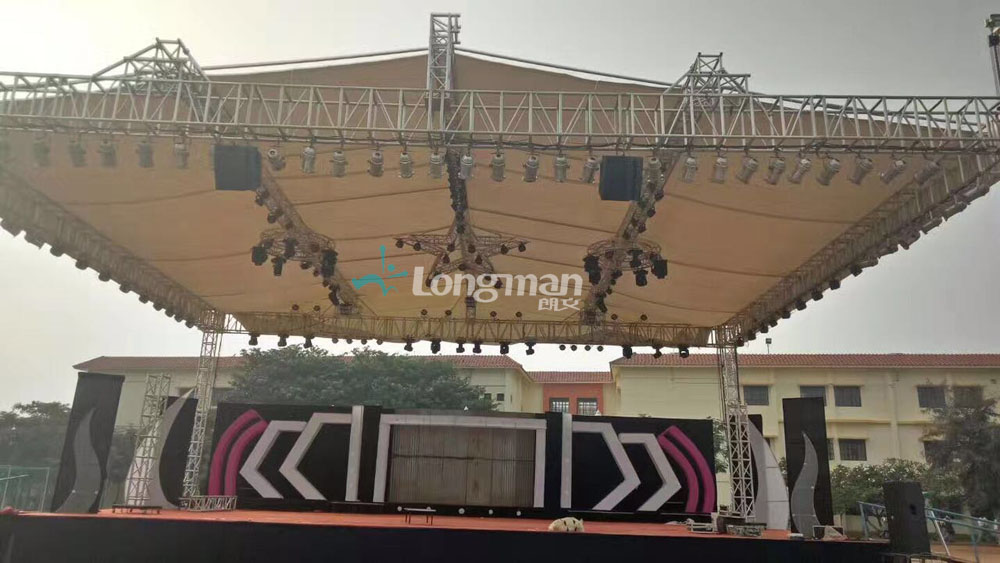 Aluminum stage truss and stage light for event